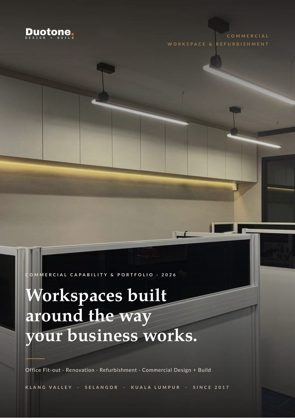 Cover of the Duotone Commercial Workspace and Refurbishment 2026 brochure
