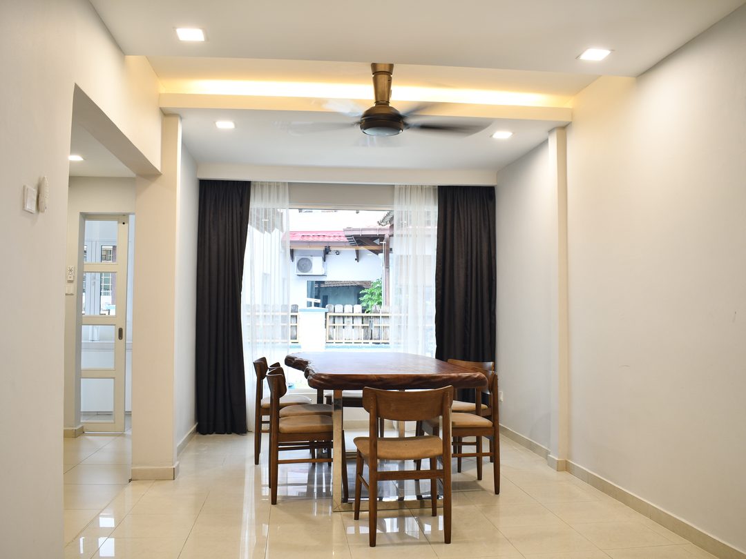 Dining area opening to the front garden